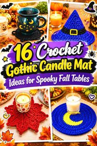 16 Crochet Gothic Candle Mat Ideas for Spooky Fall Tables