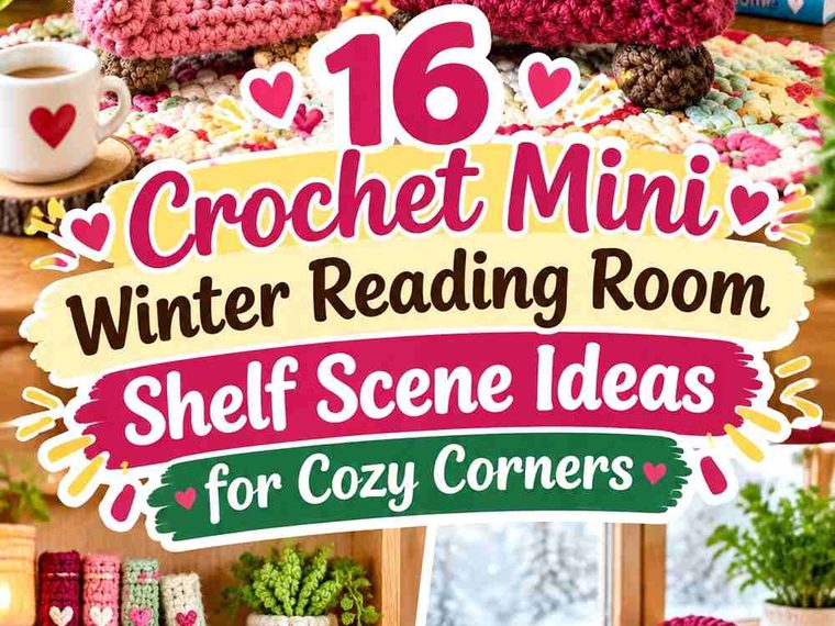 16 Crochet Mini Winter Reading Room Shelf Scene Ideas for Cozy Corners