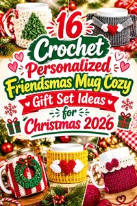 17 Crochet Personalized Friendsmas Mug Cozy Gift Set Ideas for Christmas 2026