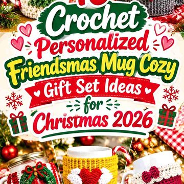 17 Crochet Personalized Friendsmas Mug Cozy Gift Set Ideas for Christmas 2026