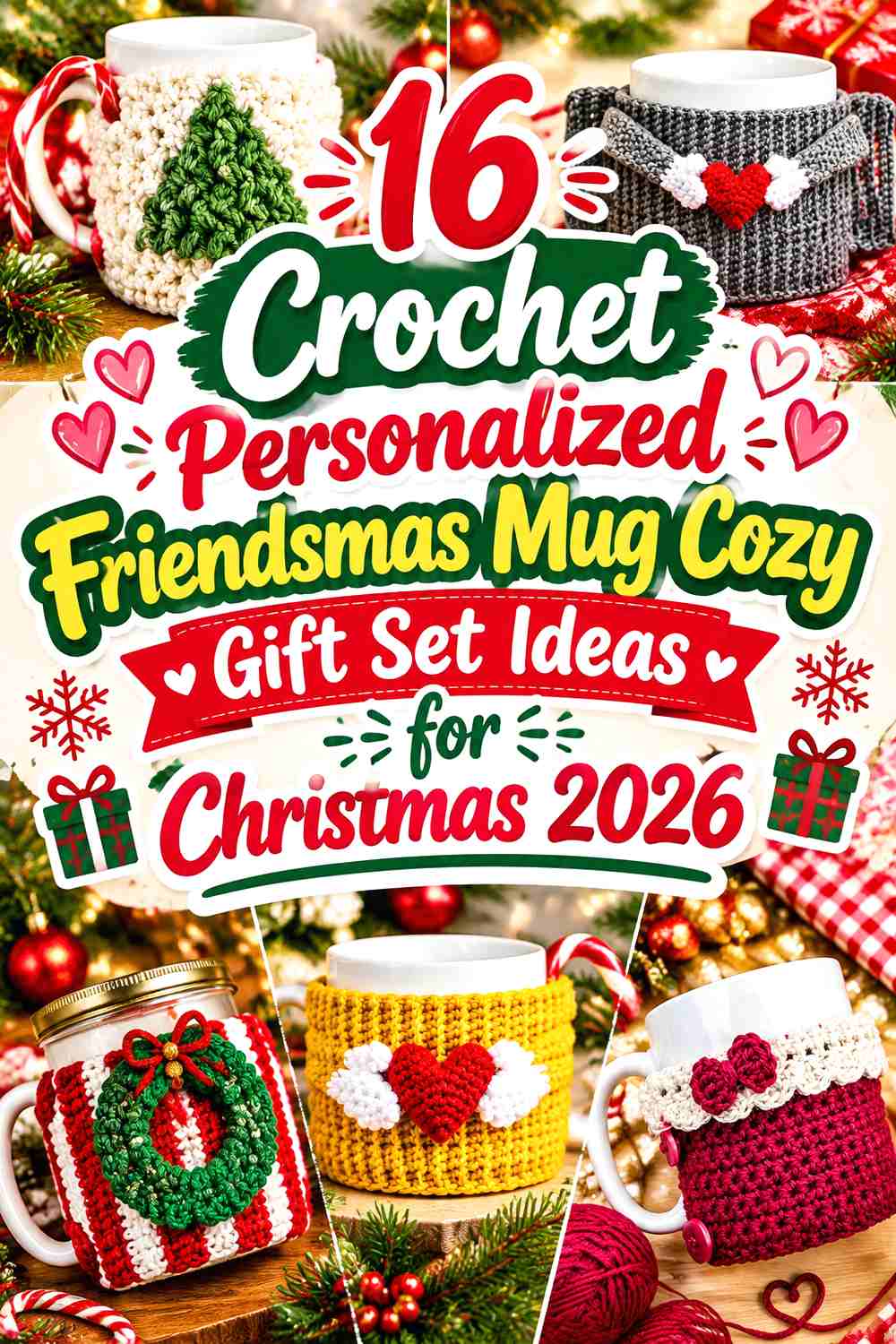 17 Crochet Personalized Friendsmas Mug Cozy Gift Set Ideas for Christmas 2026