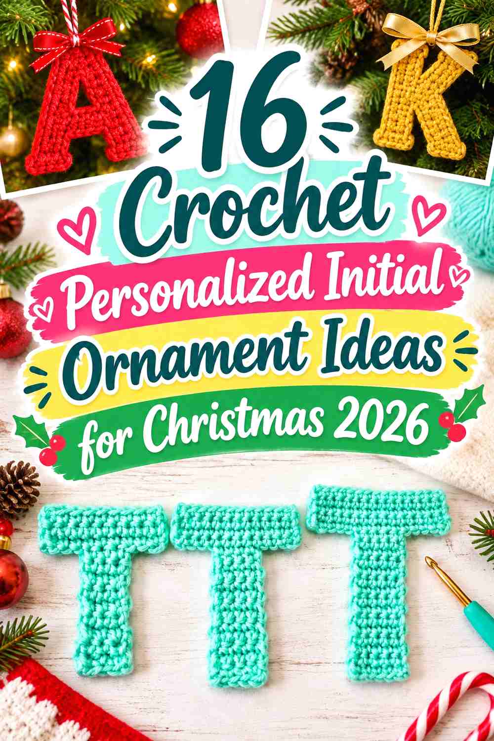 16 Crochet Personalized Initial Ornament Ideas for Christmas 2026