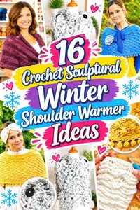 17 Crochet Sculptural Winter Shoulder Warmer Ideas