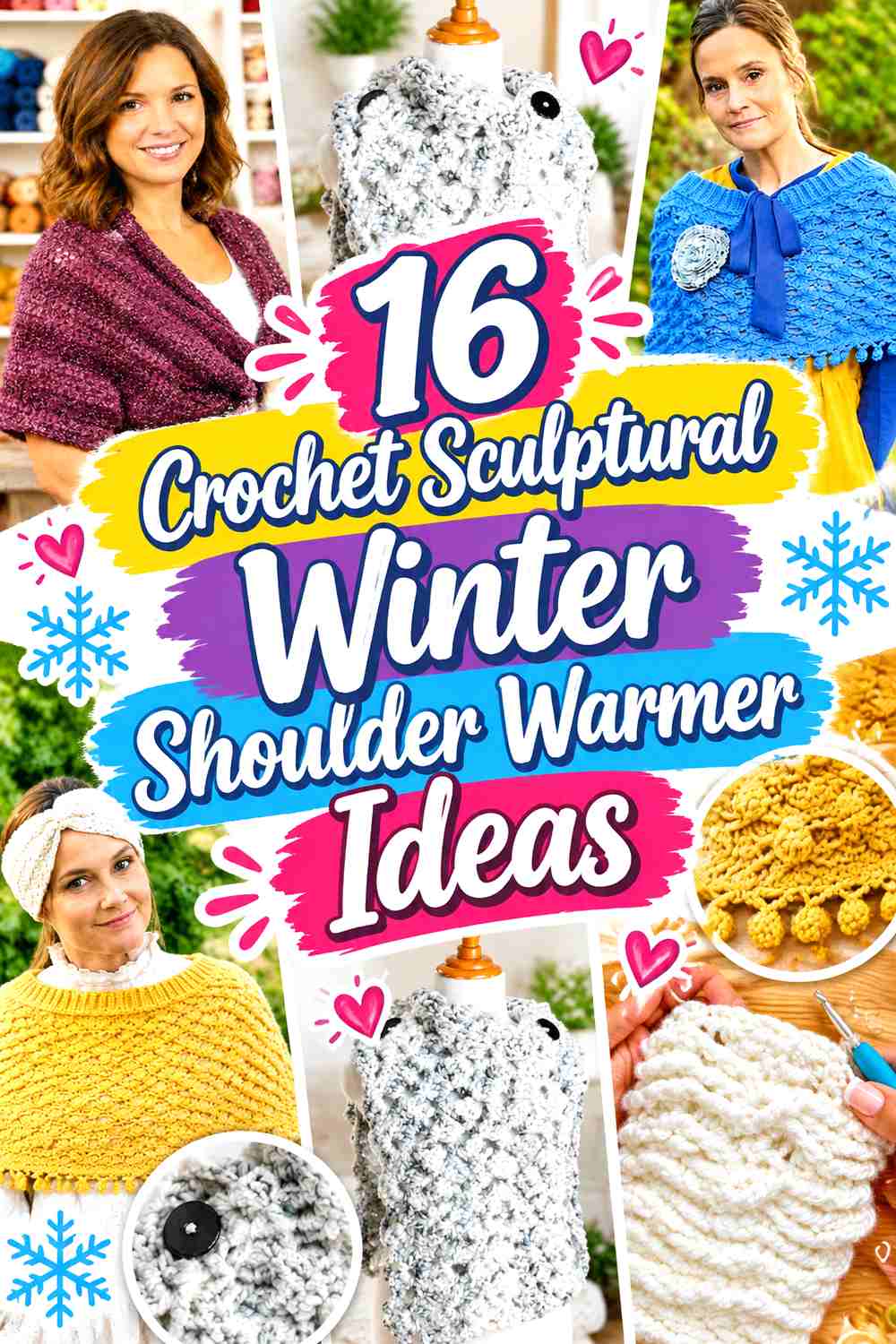 17 Crochet Sculptural Winter Shoulder Warmer Ideas