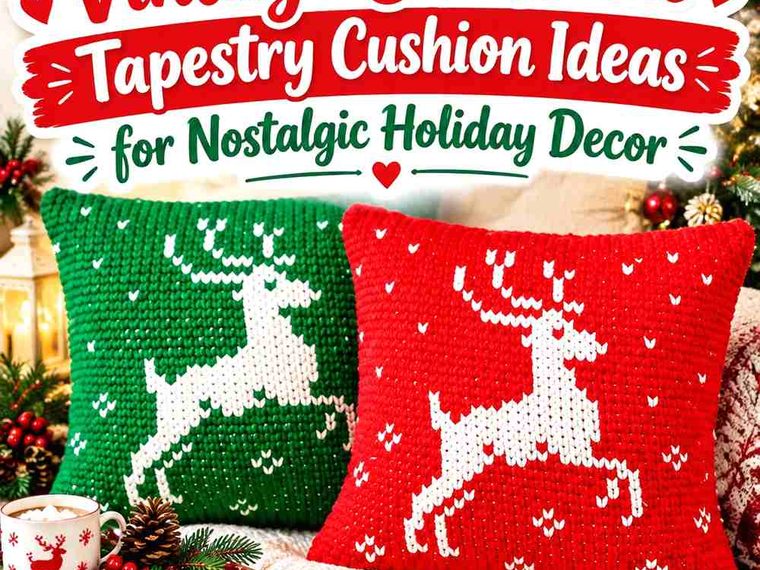 16 Crochet Vintage Christmas Tapestry Cushion Ideas for Nostalgic Holiday Decor