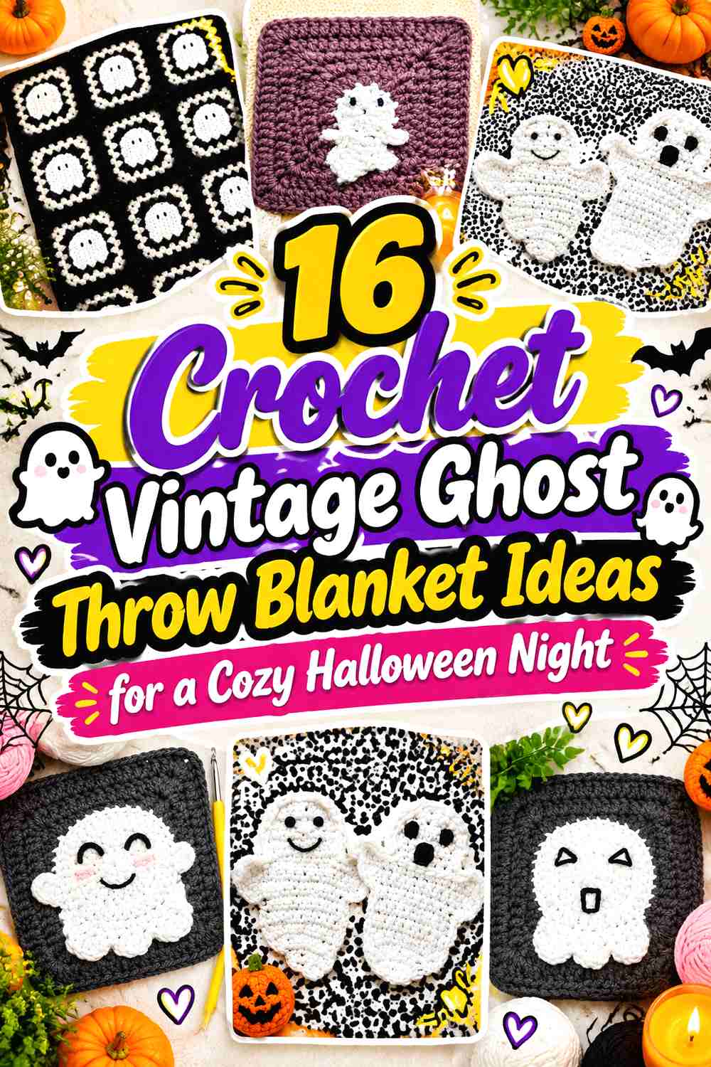 17 Crochet Vintage Ghost Throw Blanket Ideas for a Cozy Halloween Night