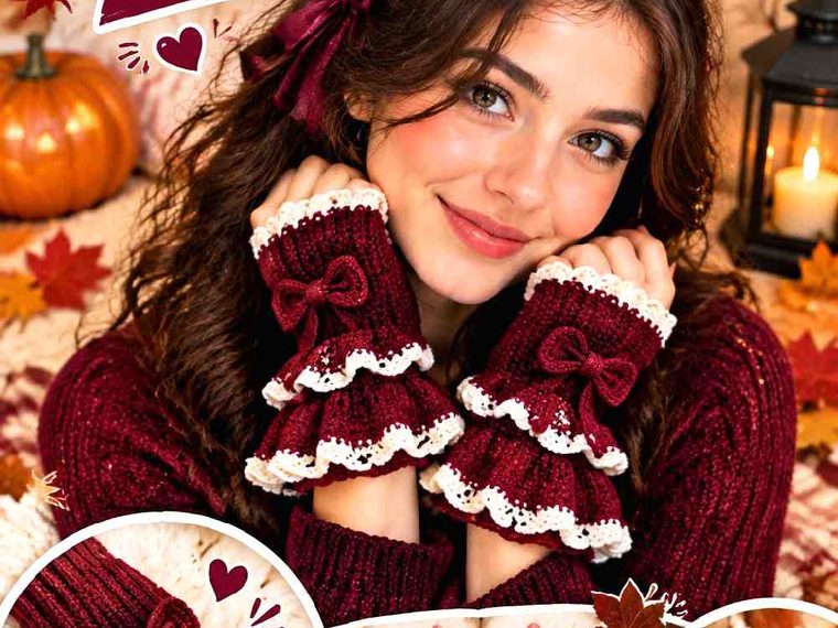 17 Burgundy Crochet Ruffle Fingerless Gloves Ideas That Look Beautiful for Fall 2026