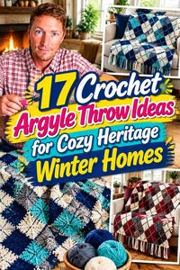 17 Crochet Argyle Throw Ideas for Cozy Heritage Winter Homes