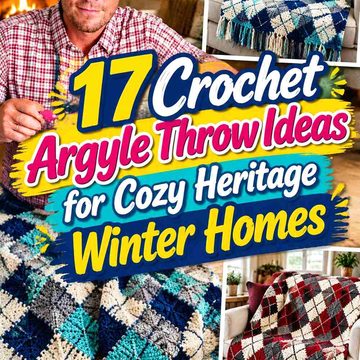 17 Crochet Argyle Throw Ideas for Cozy Heritage Winter Homes