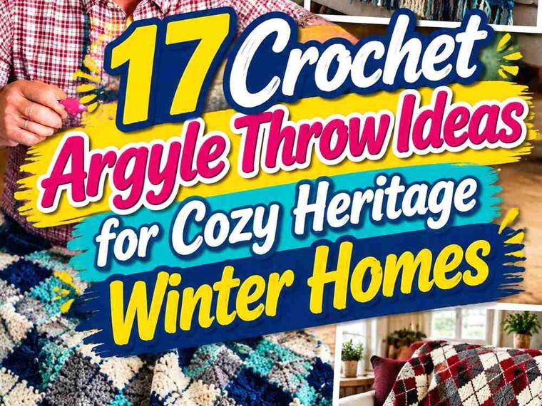 17 Crochet Argyle Throw Ideas for Cozy Heritage Winter Homes