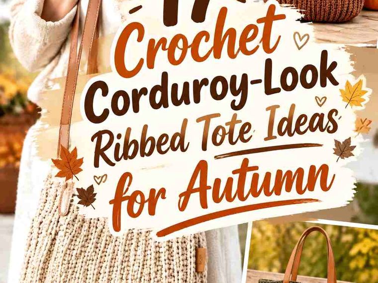 17 Crochet Corduroy-Look Ribbed Tote Ideas for Autumn