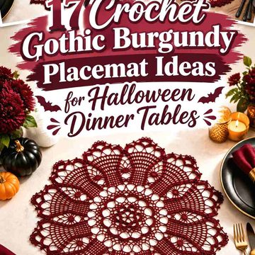 17 Crochet Gothic Burgundy Placemat Ideas for Halloween Dinner Tables
