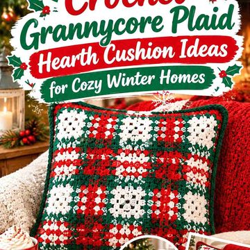 17 Crochet Grannycore Plaid Hearth Cushion Ideas for Cozy Winter Homes