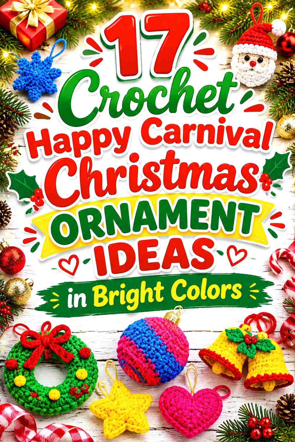 17 Crochet Happy Carnival Christmas Ornament Ideas in Bright Colors