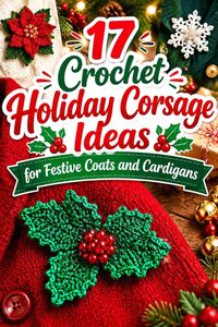 17 Crochet Holiday Corsage Ideas for Festive Coats and Cardigans