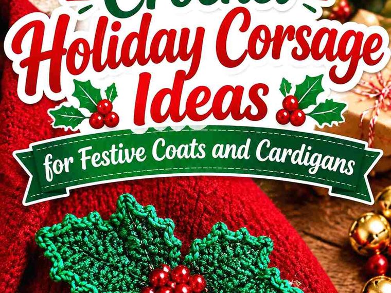 17 Crochet Holiday Corsage Ideas for Festive Coats and Cardigans