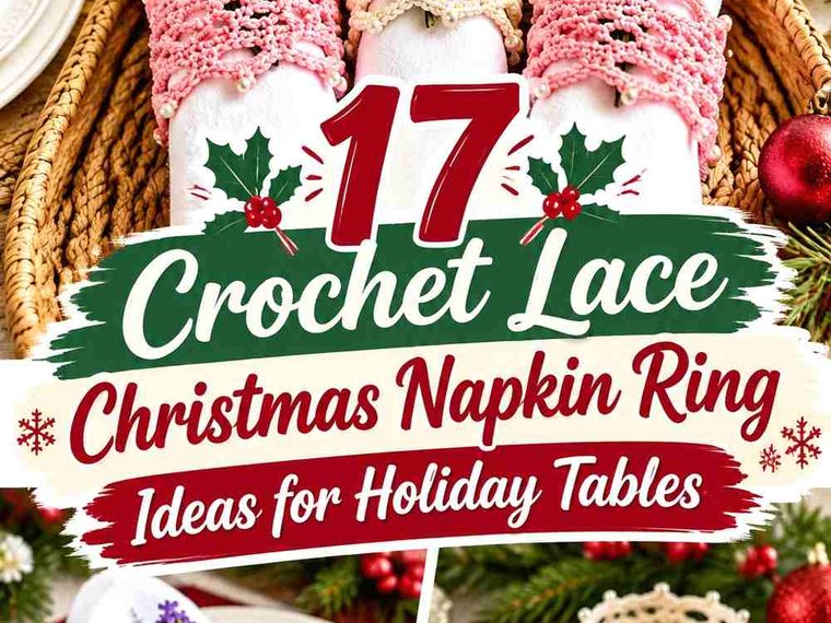 17 Crochet Lace Christmas Napkin Ring Ideas for Holiday Tables