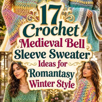 17 Crochet Medieval Bell Sleeve Sweater Ideas for Romantasy Winter Style