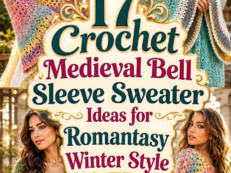 17 Crochet Medieval Bell Sleeve Sweater Ideas for Romantasy Winter Style