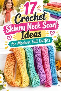 17 Crochet Skinny Neck Scarf Ideas for Modern Fall Outfits
