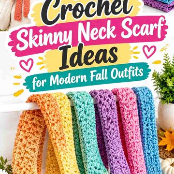 17 Crochet Skinny Neck Scarf Ideas for Modern Fall Outfits