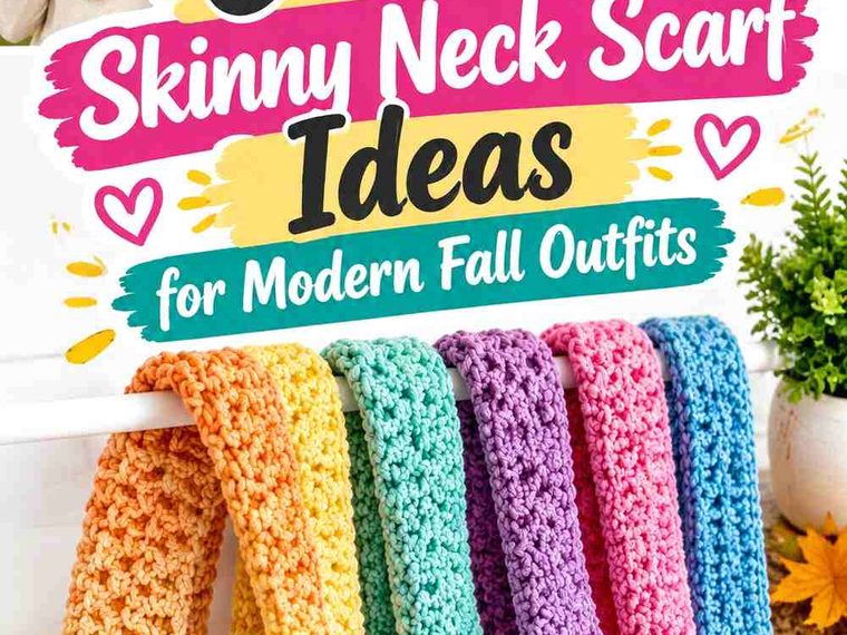 17 Crochet Skinny Neck Scarf Ideas for Modern Fall Outfits