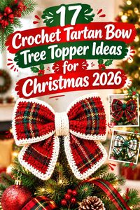 17 Crochet Tartan Bow Tree Topper Ideas for Christmas 2026