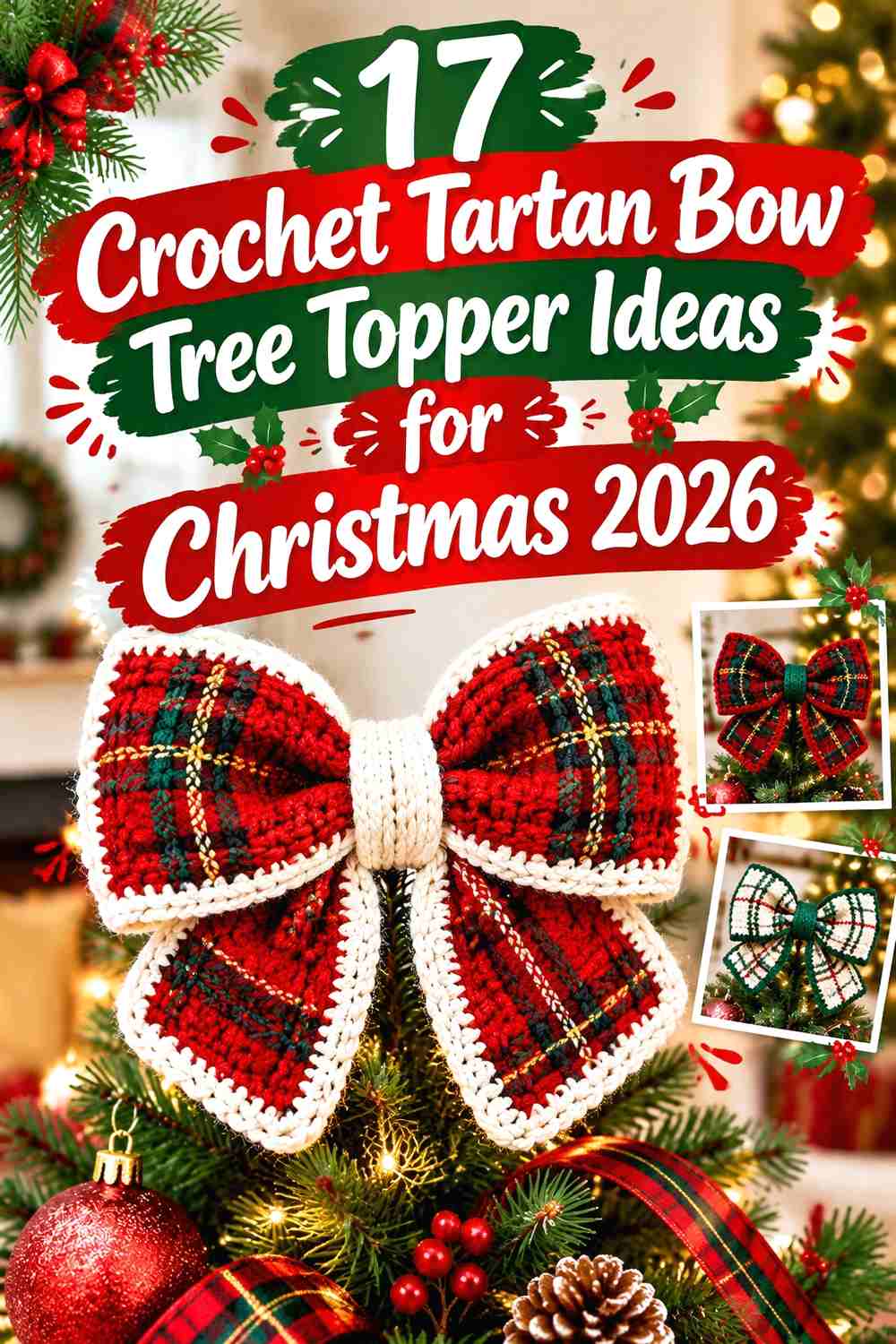 17 Crochet Tartan Bow Tree Topper Ideas for Christmas 2026