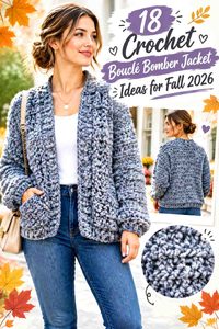 22 Crochet Boucle Bomber Jacket Ideas for Fall 2026