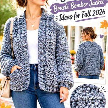 22 Crochet Boucle Bomber Jacket Ideas for Fall 2026