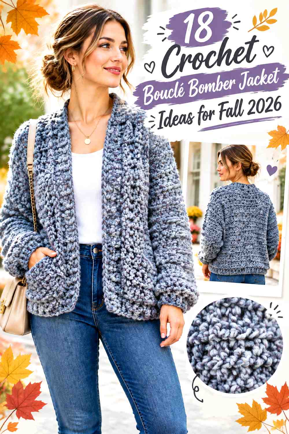 22 Crochet Boucle Bomber Jacket Ideas for Fall 2026