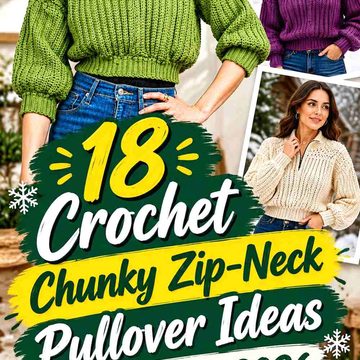 18 Crochet Chunky Zip-Neck Pullover Ideas for Winter 2026