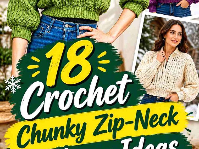 18 Crochet Chunky Zip-Neck Pullover Ideas for Winter 2026