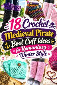 19 Crochet Medieval Pirate Boot Cuff Ideas for Romantasy Winter Style
