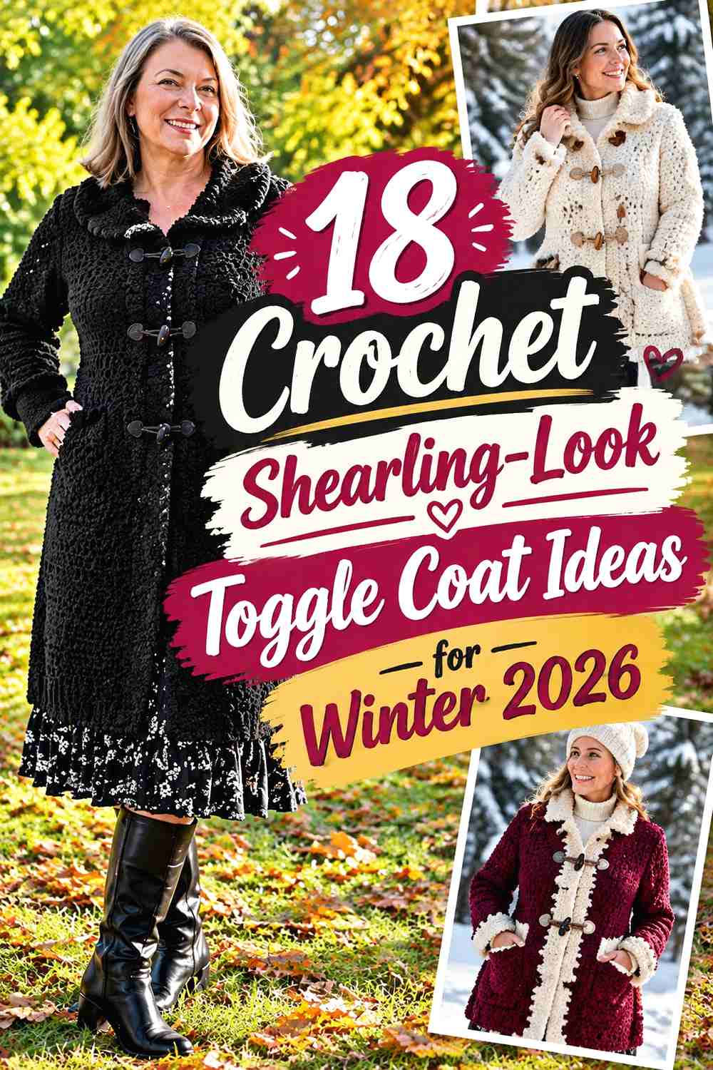 18 Crochet Shearling-Look Toggle Coat Ideas for Winter 2026