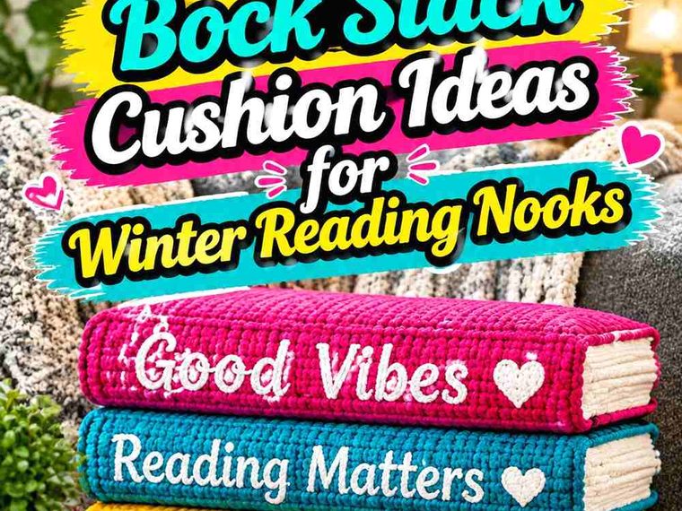 19 Crochet Book Stack Cushion Ideas for Winter Reading Nooks