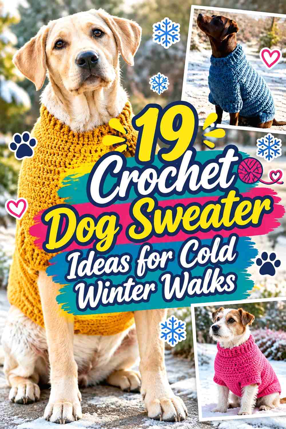 19 Crochet Dog Sweater Ideas for Cold Winter Walks