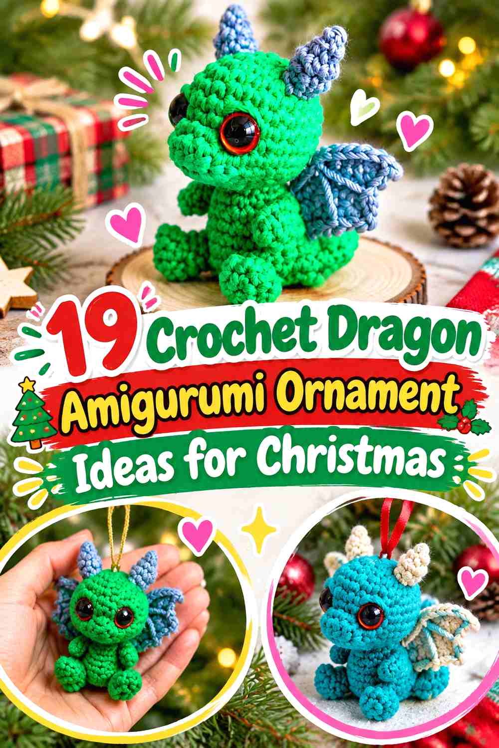 19 Crochet Dragon Amigurumi Ornament Ideas for Christmas