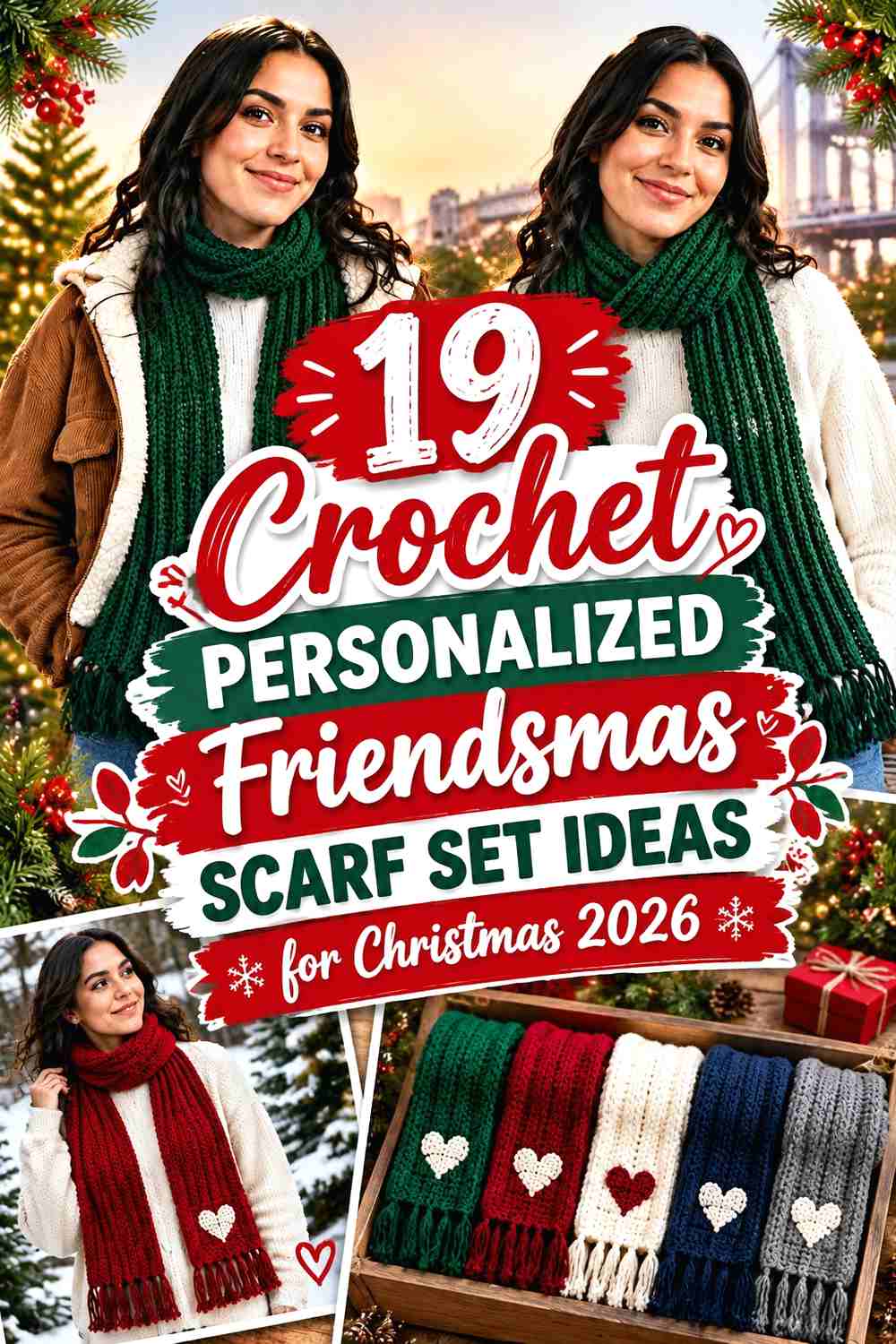 19 Crochet Personalized Friendsmas Scarf Set Ideas for Christmas 2026