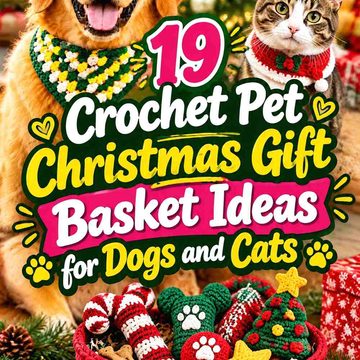 19 Crochet Pet Christmas Gift Basket Ideas for Dogs and Cats