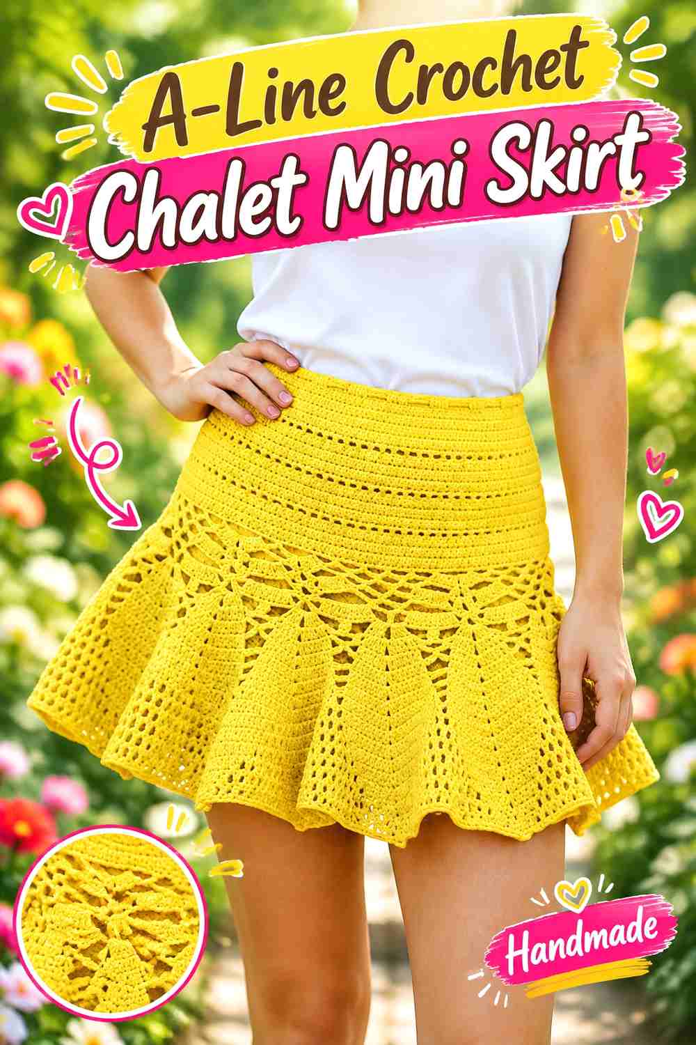 10. A-Line Crochet Chalet Mini Skirt