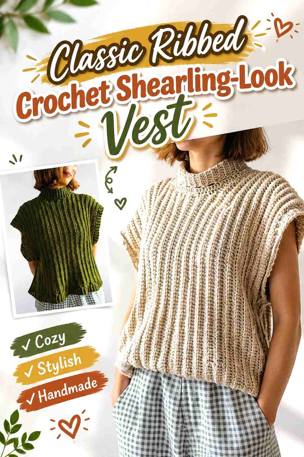 7. Classic Ribbed Crochet Shearling-Look Vest