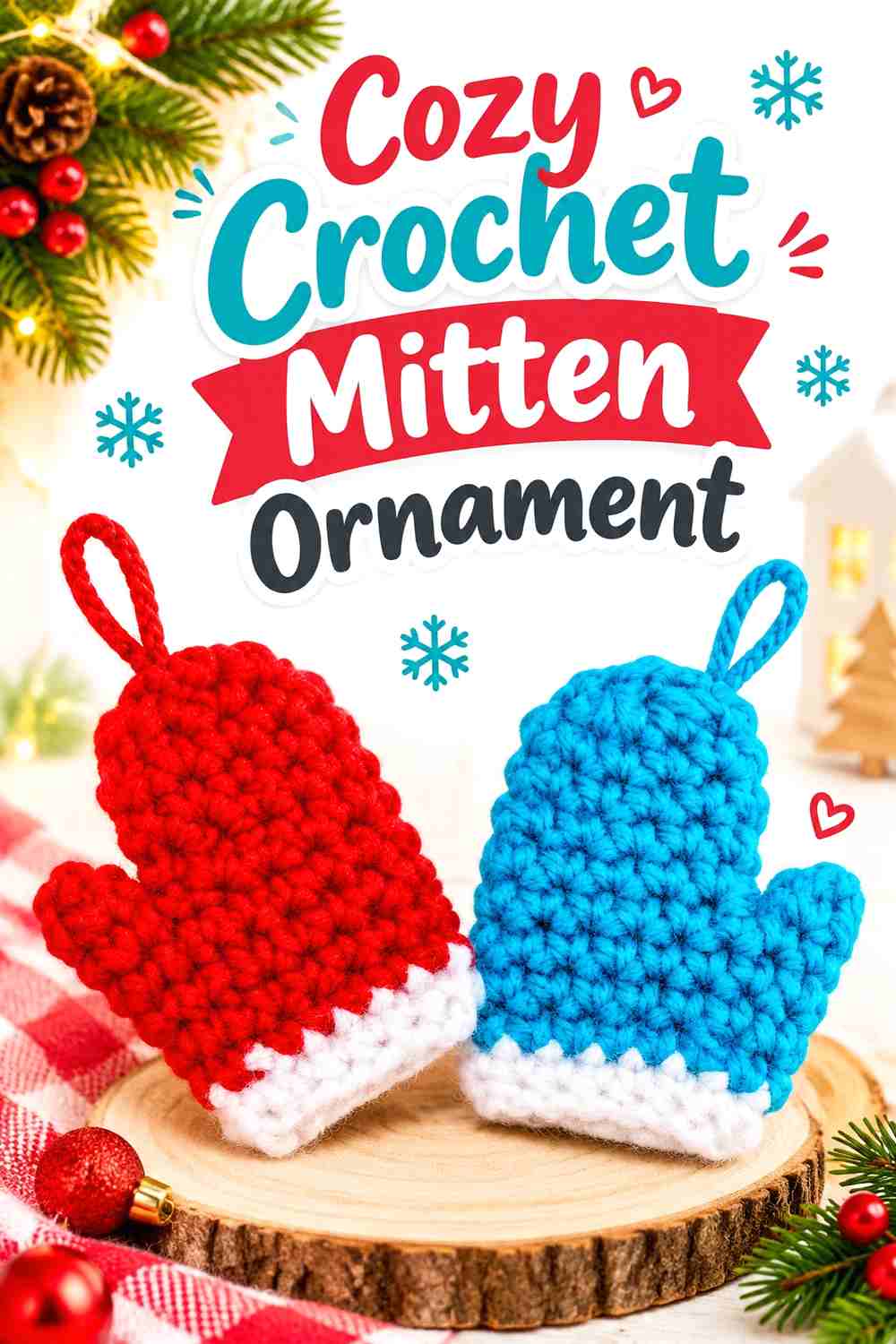 13. Cozy Crochet Mitten Ornament