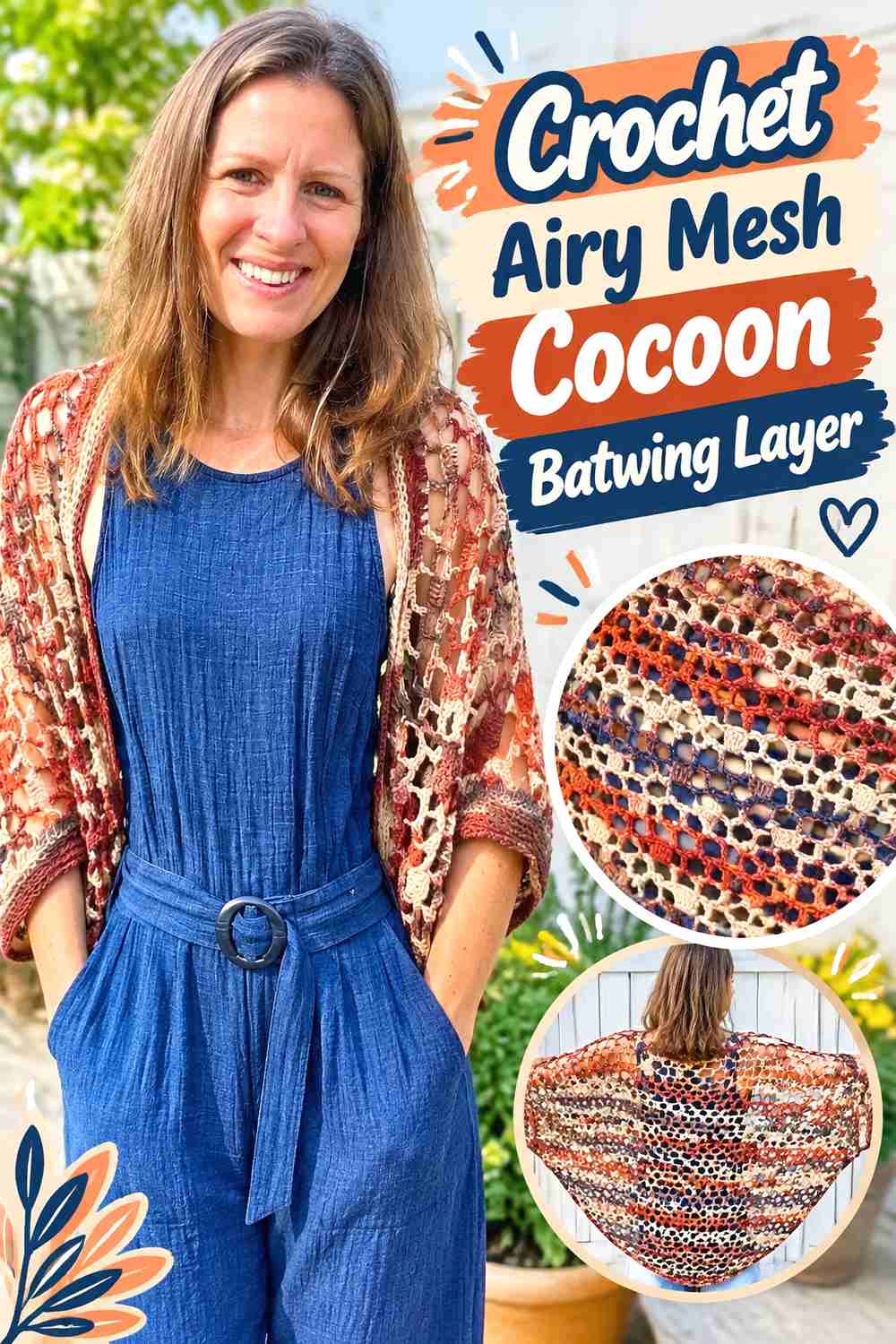 16. Crochet Airy Mesh Cocoon Batwing Layer