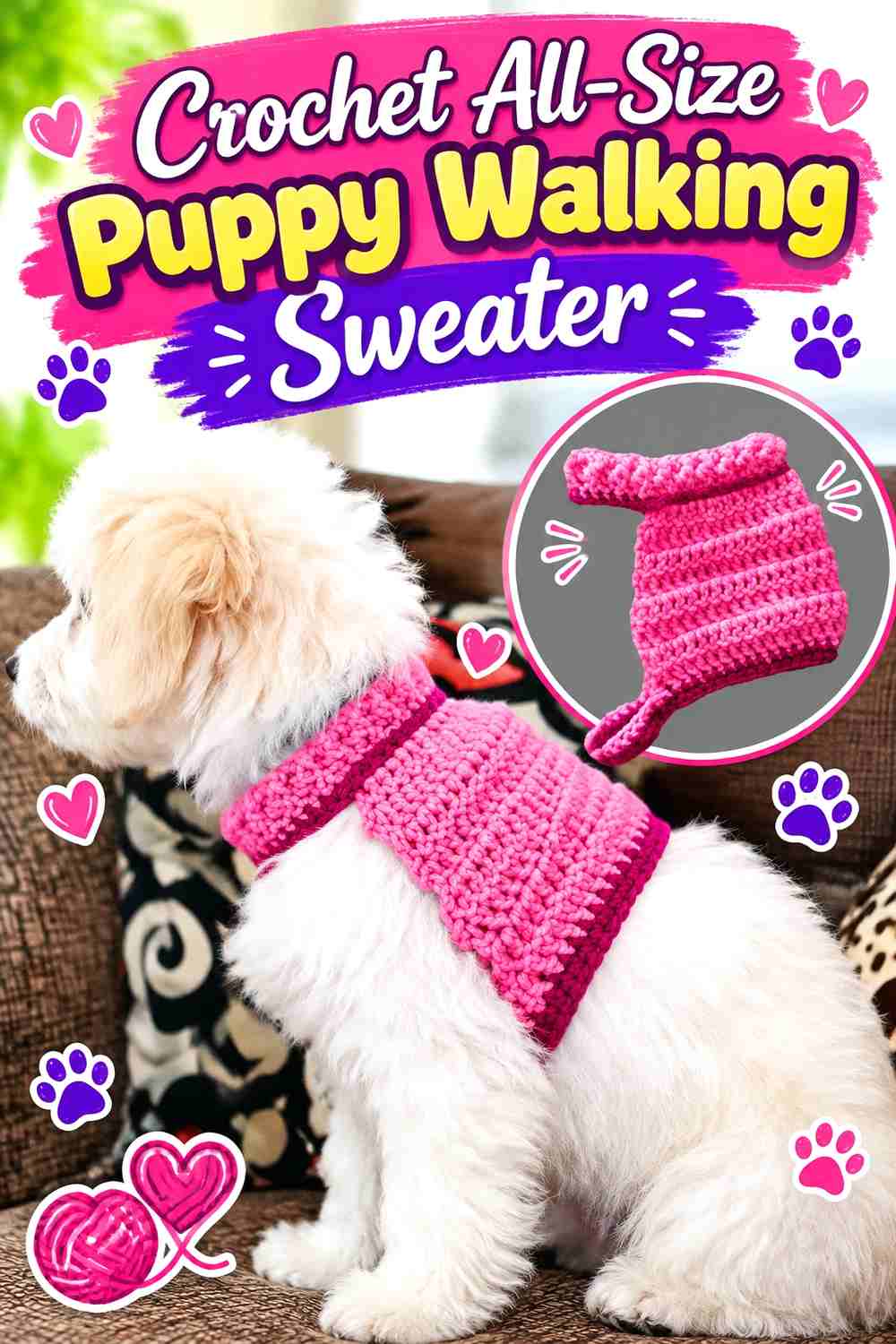 19. Crochet All-Size Puppy Walking Sweater
