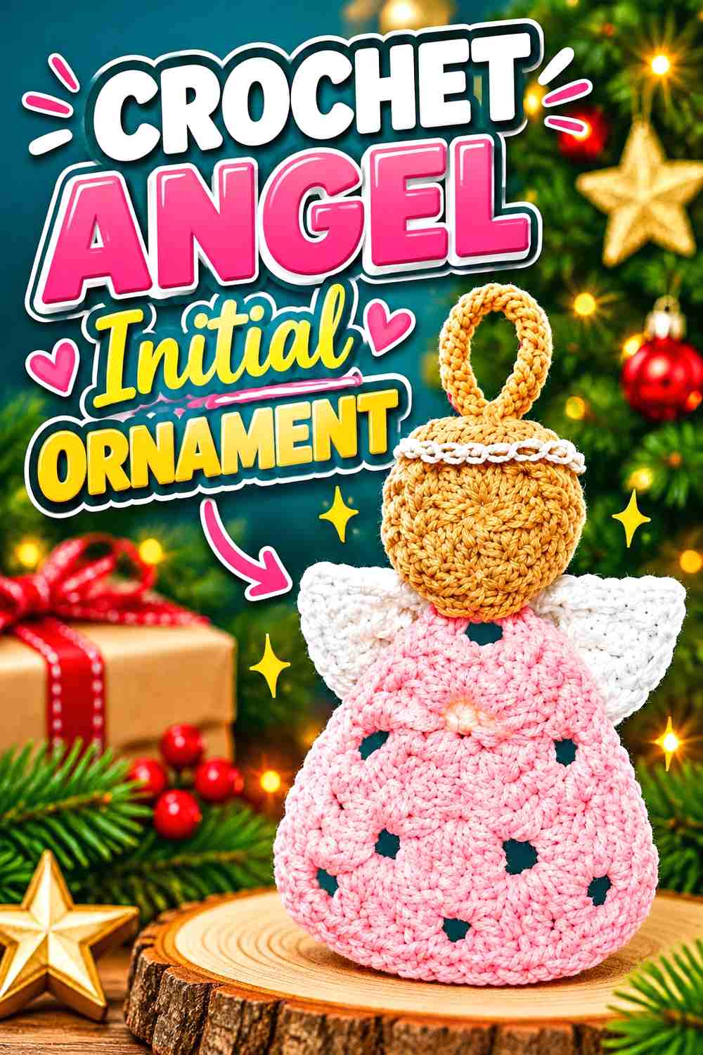 16. Crochet Angel Initial Ornament