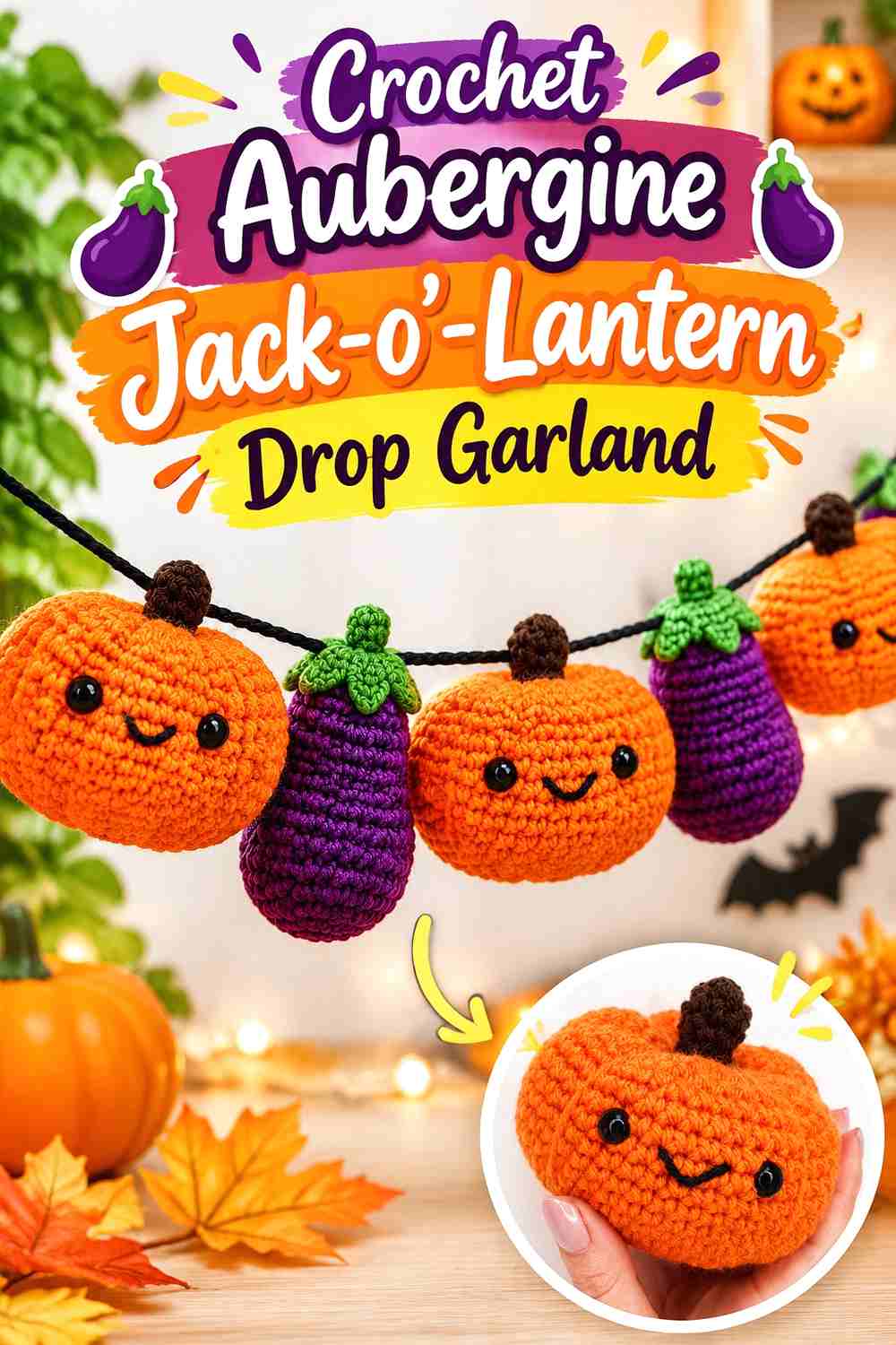 Crochet Aubergine Jack-o
