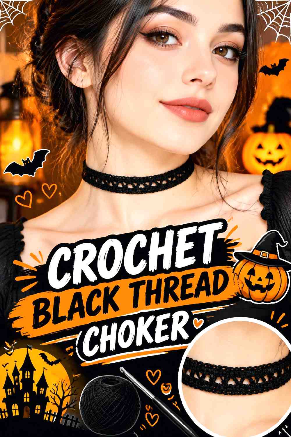 1. Crochet Black Thread Choker