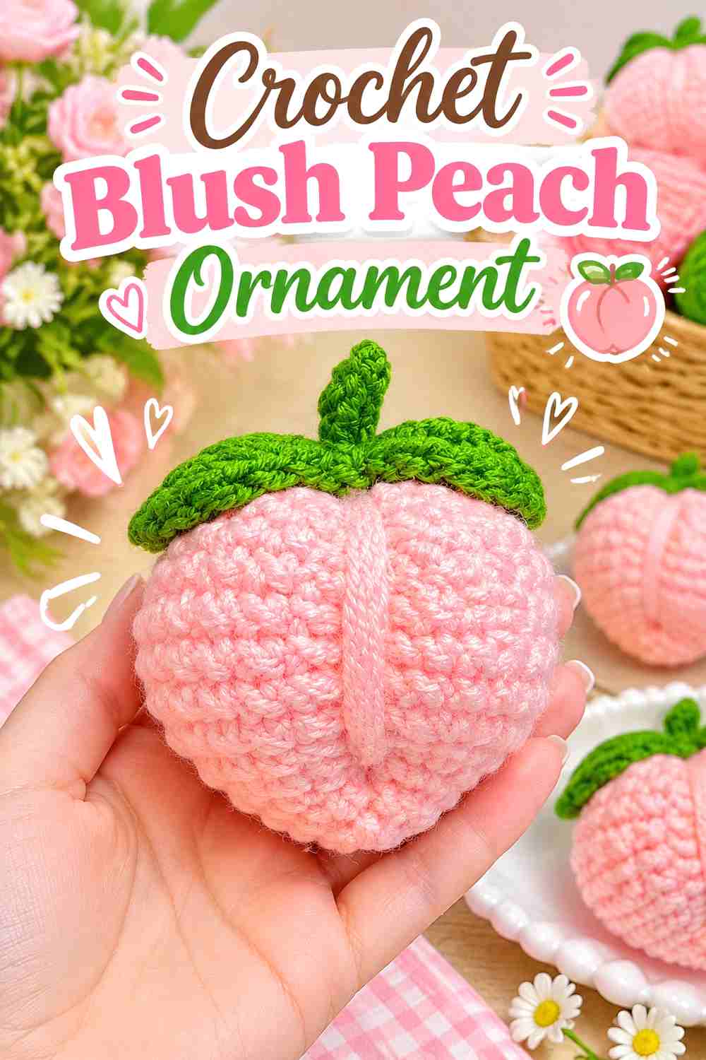13. Crochet Blush Peach Ornament