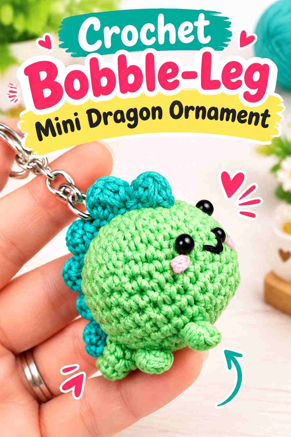 3. Crochet Bobble-Leg Mini Dragon Ornament